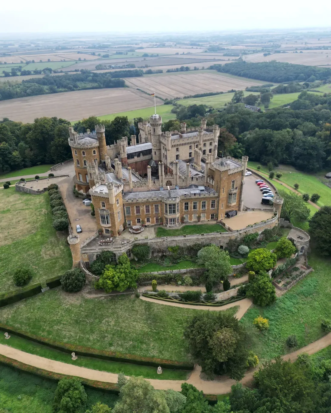 Belvoir Castle above the Vale, near Kilvington Lakes