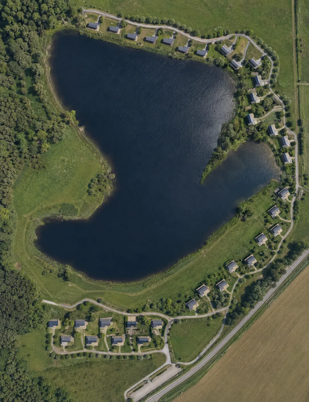 Aerial view over the lakes