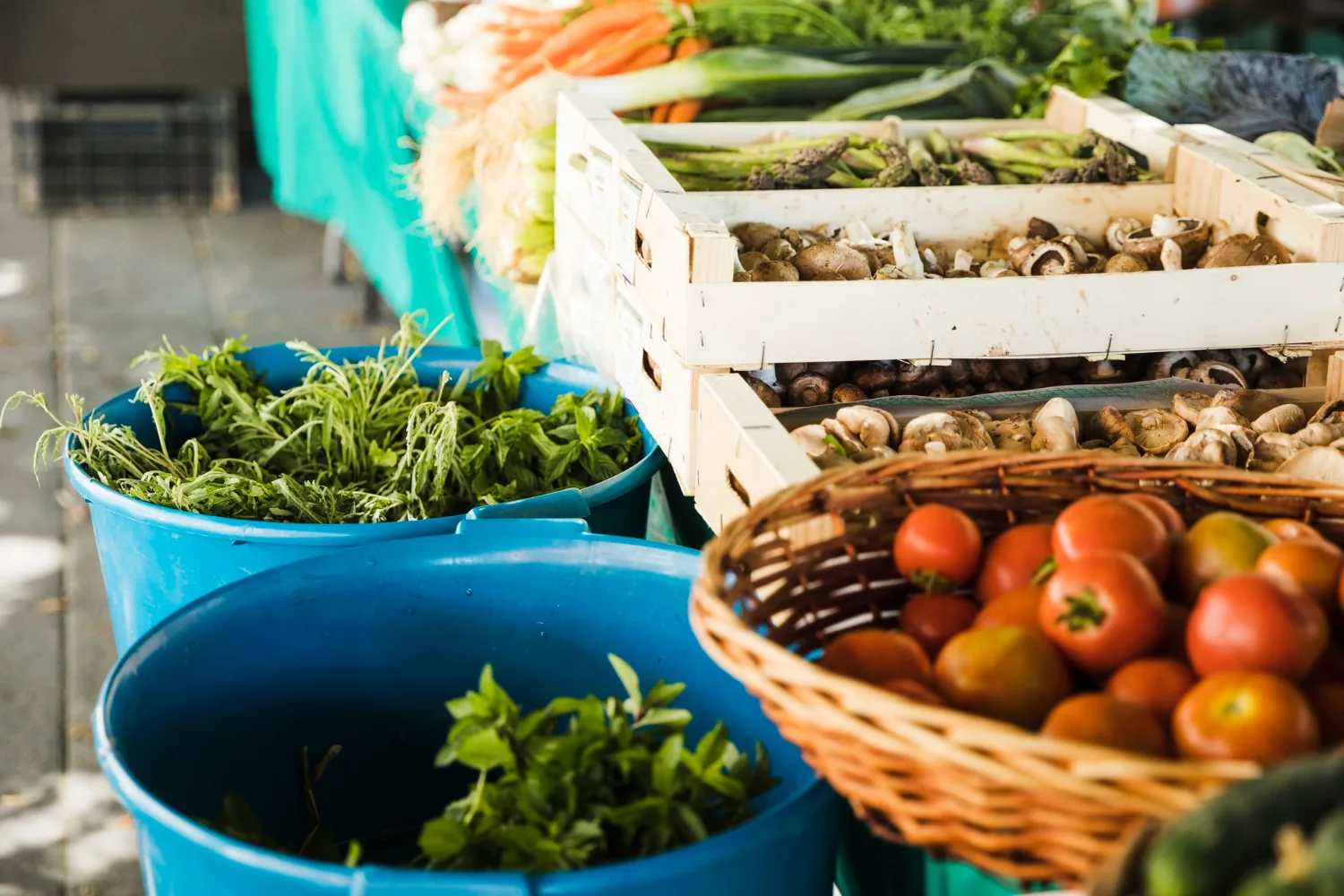 Market vegetables on the stall